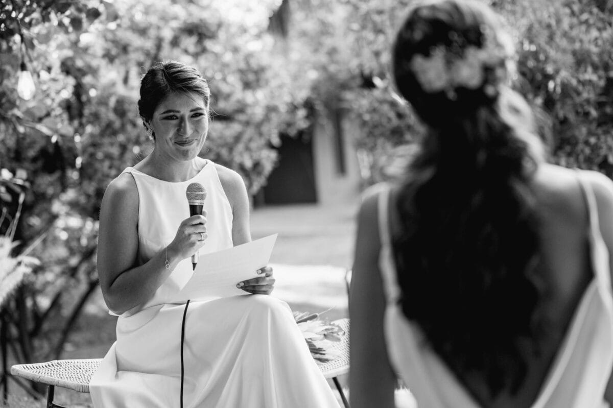 Bride giving a toast
